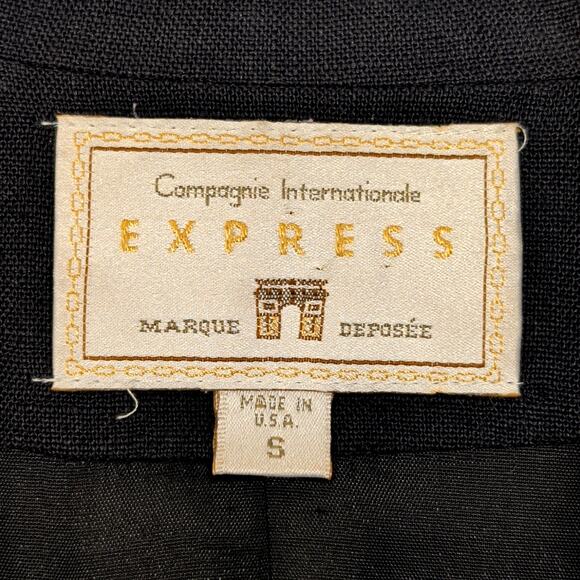 Vintage Express Blazer Women's Black Size Small Linen Blend - Picture 4 of 8